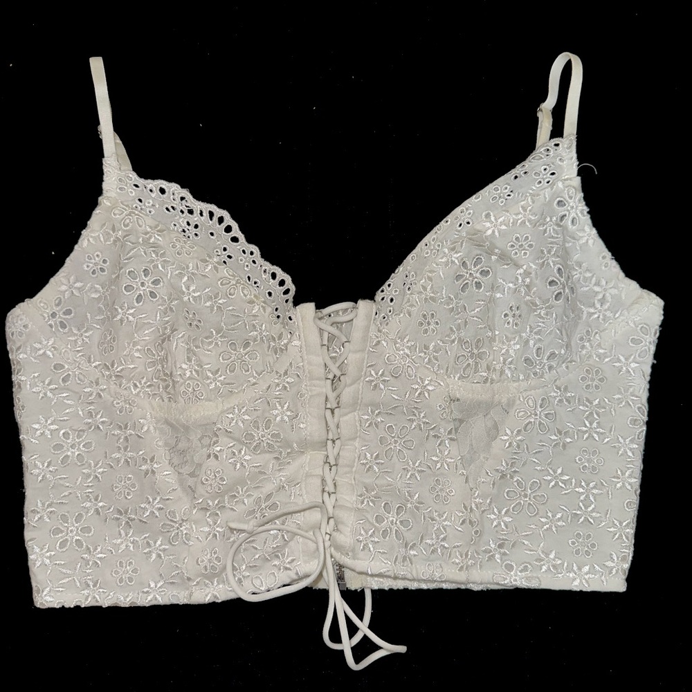 Love by Lottie Moss (PacSun) Lace Corset Crop Top - Small